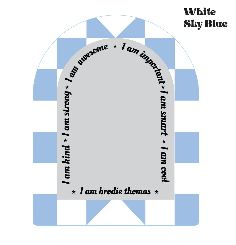 Personalised Affirmation Check Arch Mirror