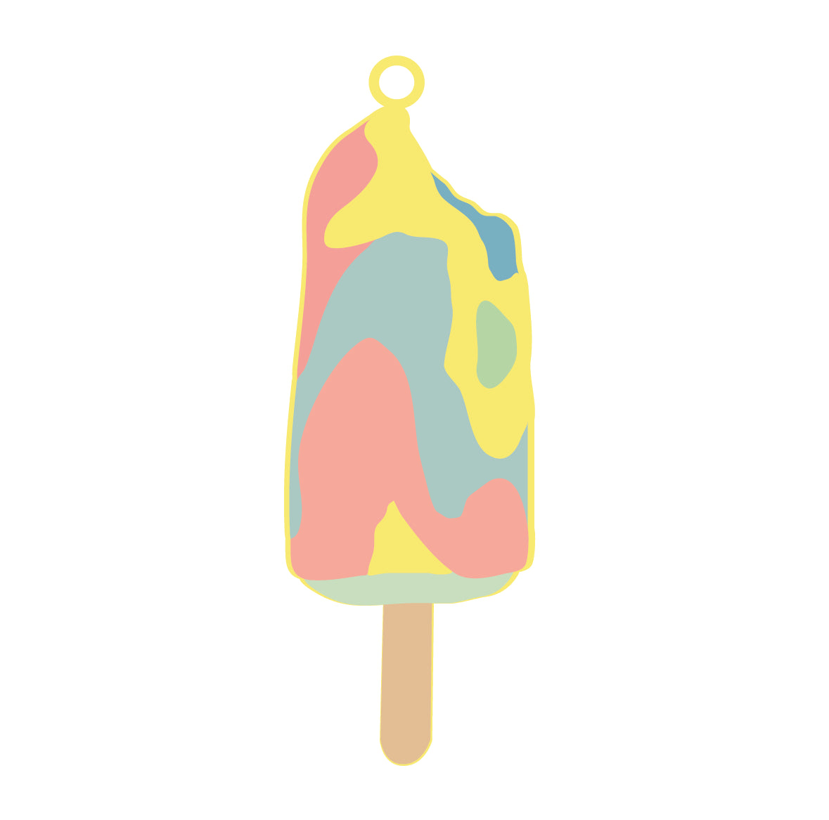 Rainbow Paddle Pop Keyring