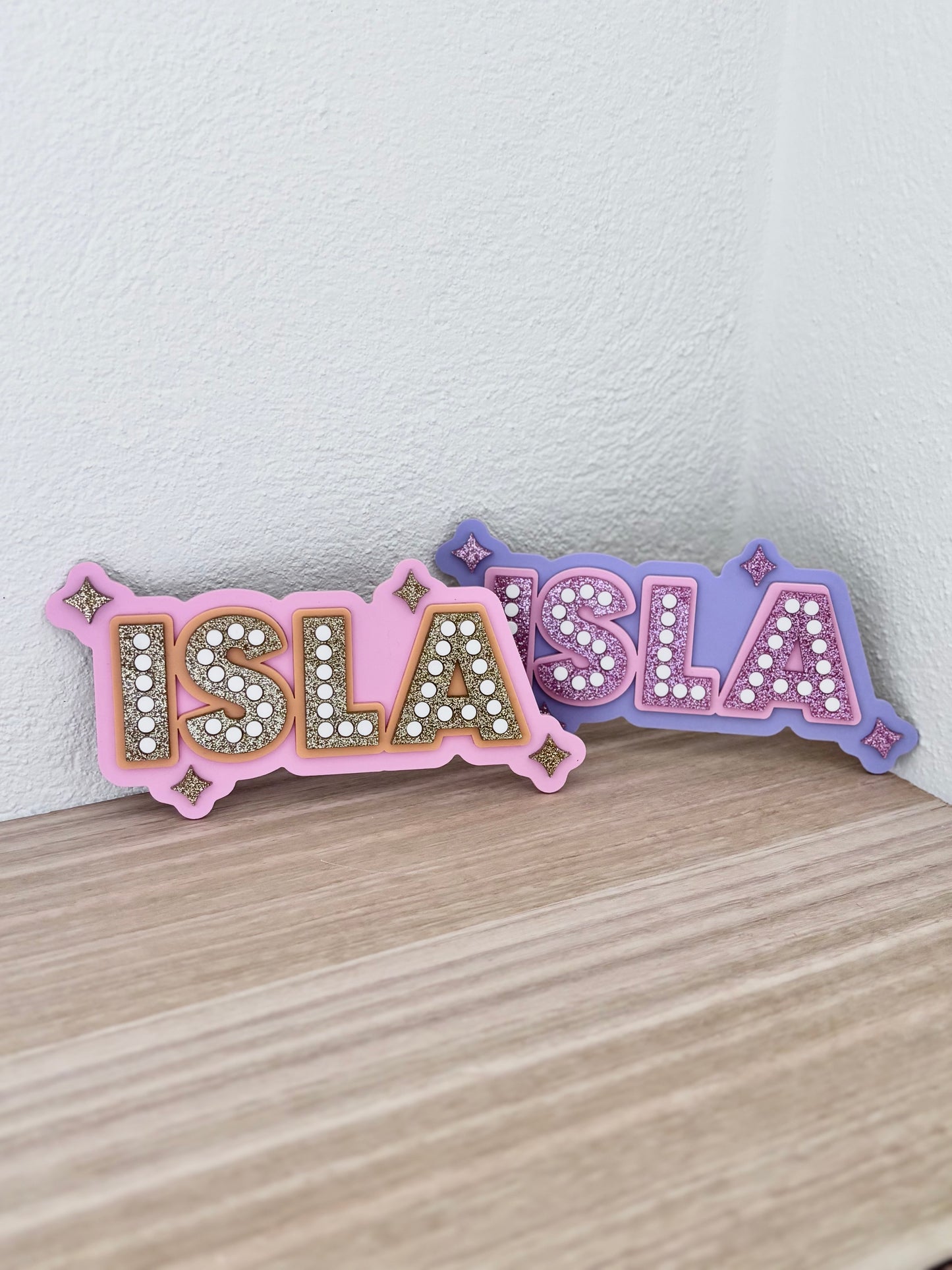 3 Layer Retro Dots Name Sign