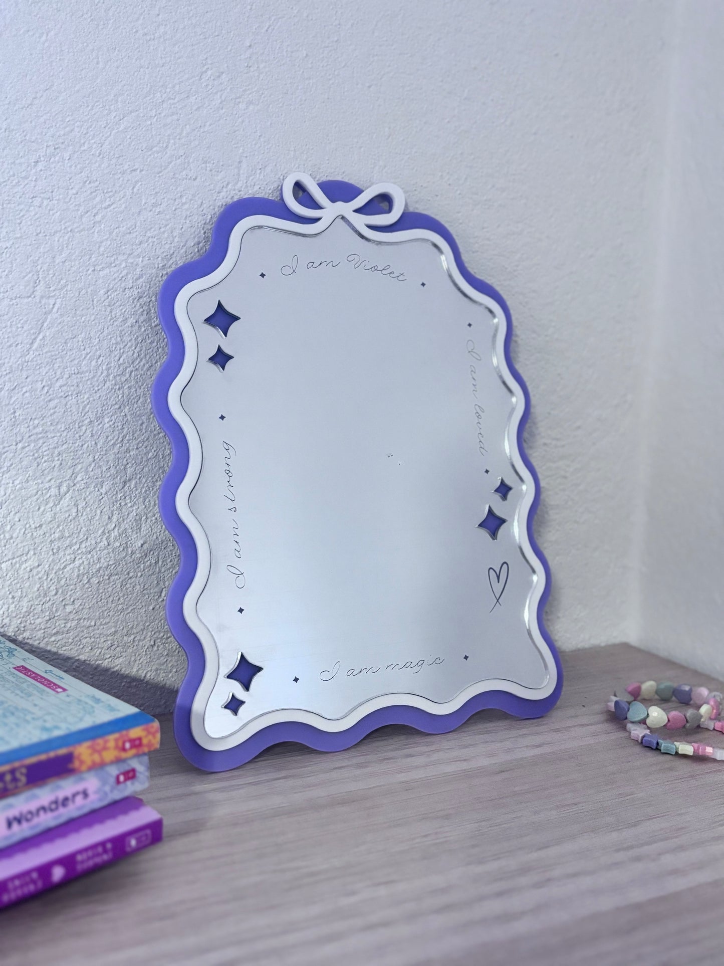 Personalised Affirmation Wavy Bow Arch Mirror