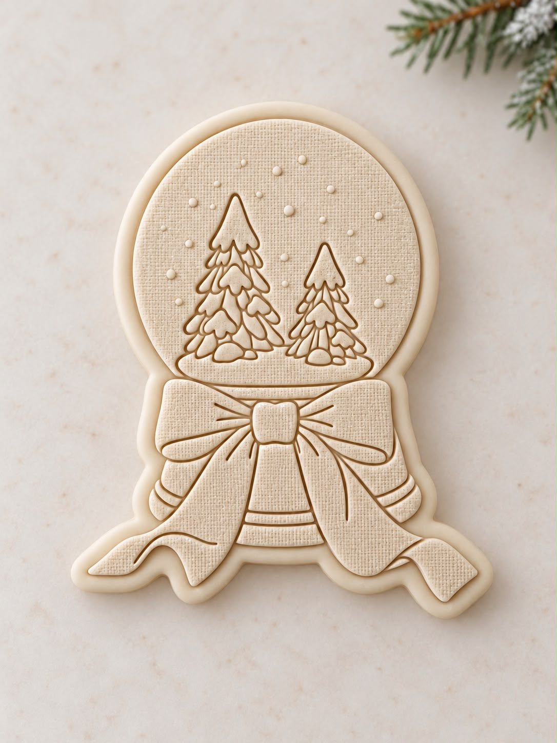 Le Monde de Mely | White Christmas – Christmas Snow Globe Cookie Stamp & Cutter
