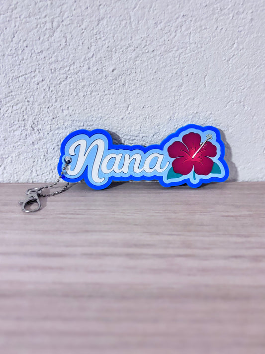 Hibiscus Name Keyring