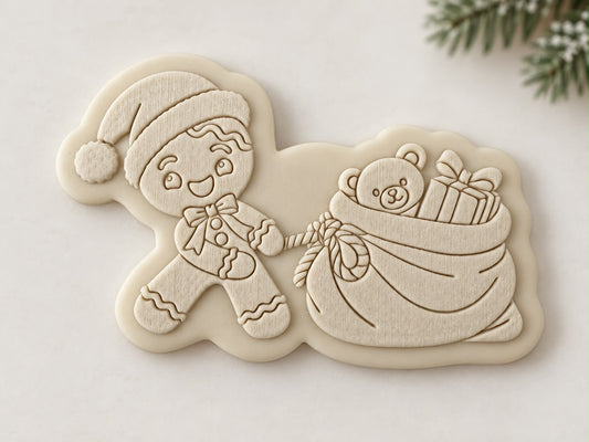 Le Monde de Mely | Gingerbread Man with Santa Sack Cookie Stamp