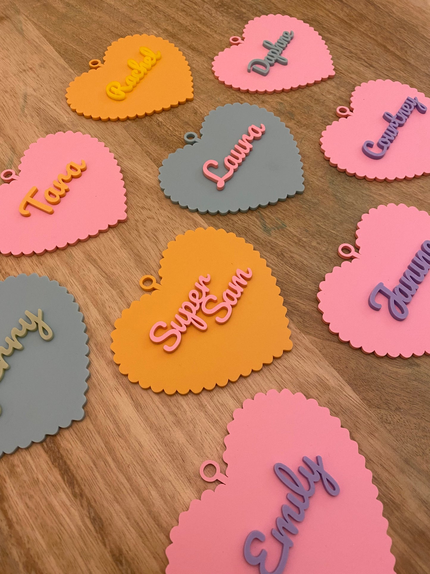 Personalised Acrylic Wavy Love Heart Ornament