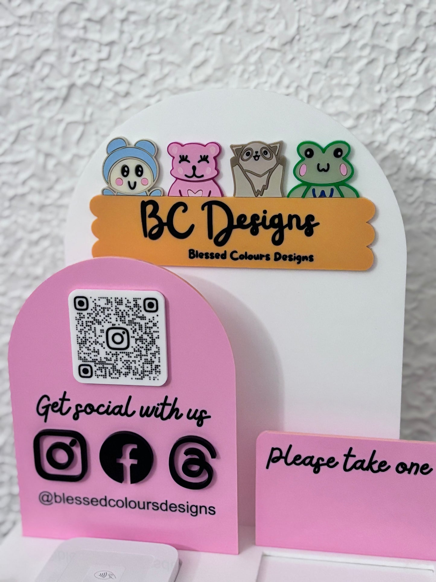 Custom Market Stand Display – With Square Reader Cut-Out & Business Card Holder