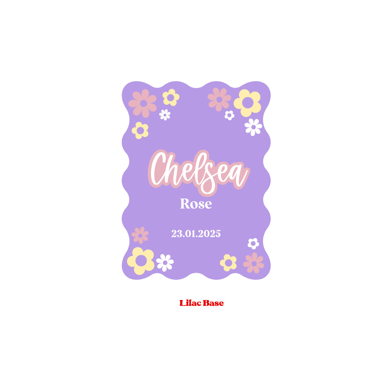 Baby Announcement Wavy Rectangle Board
