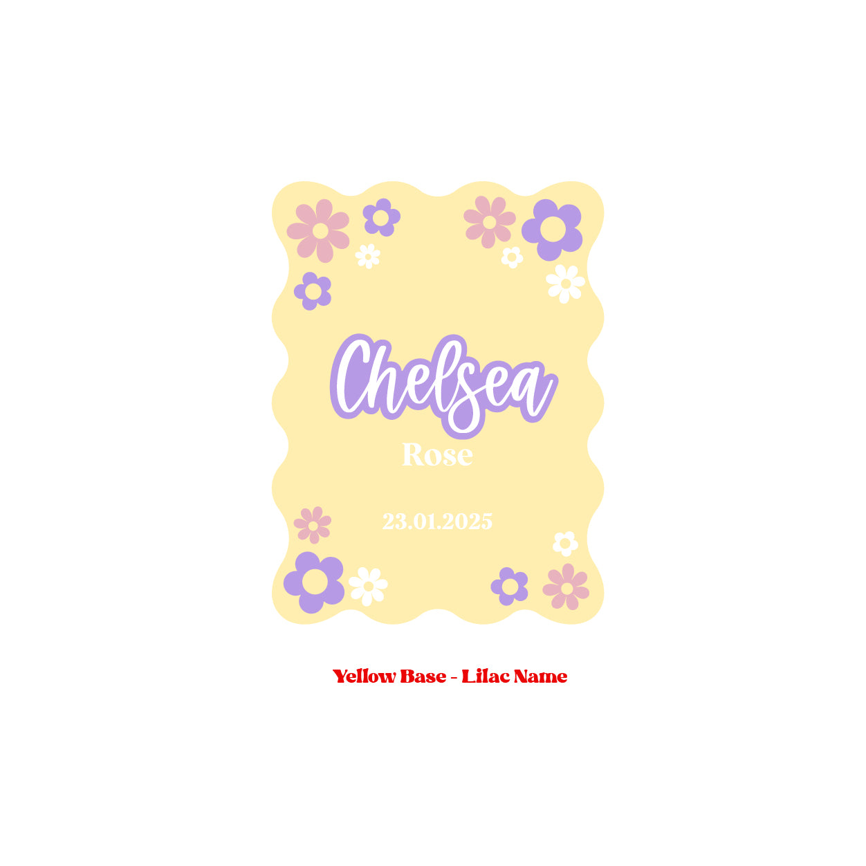 Baby Announcement Wavy Rectangle Board