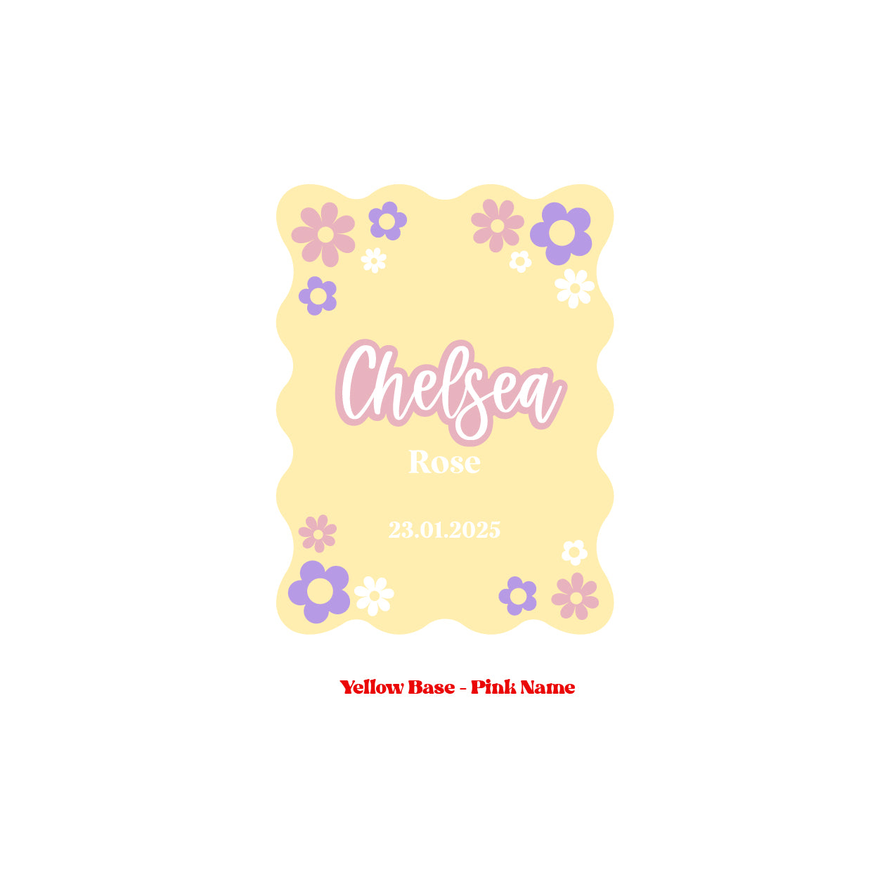 Baby Announcement Wavy Rectangle Board