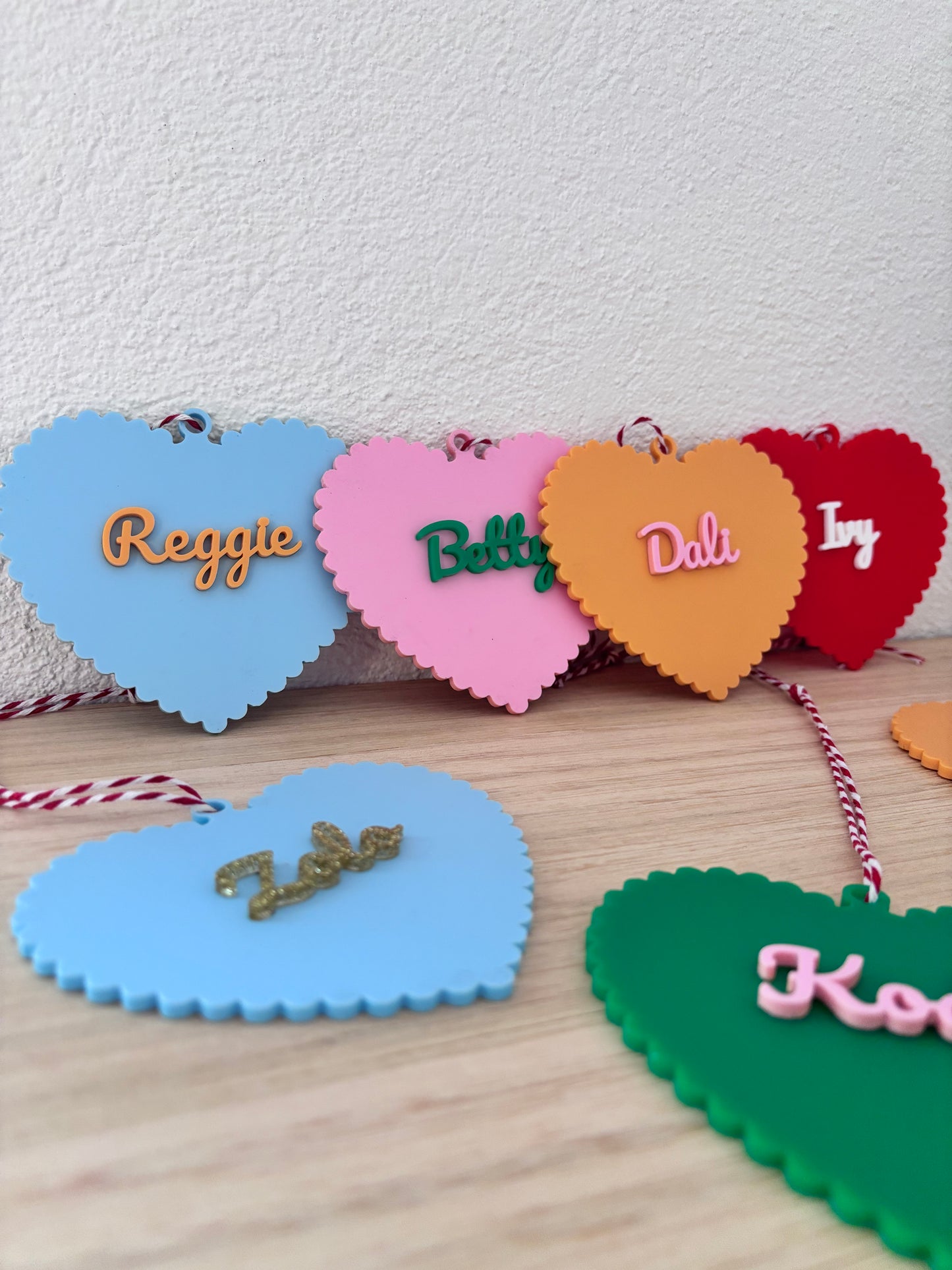 Personalised Acrylic Wavy Love Heart Ornament