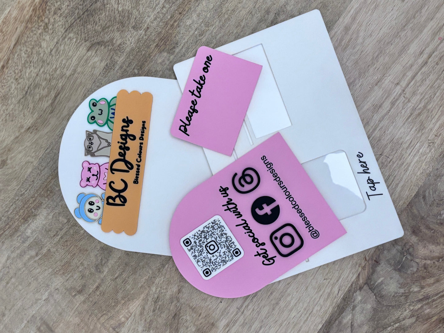Custom Market Stand Display – With Square Reader Cut-Out & Business Card Holder