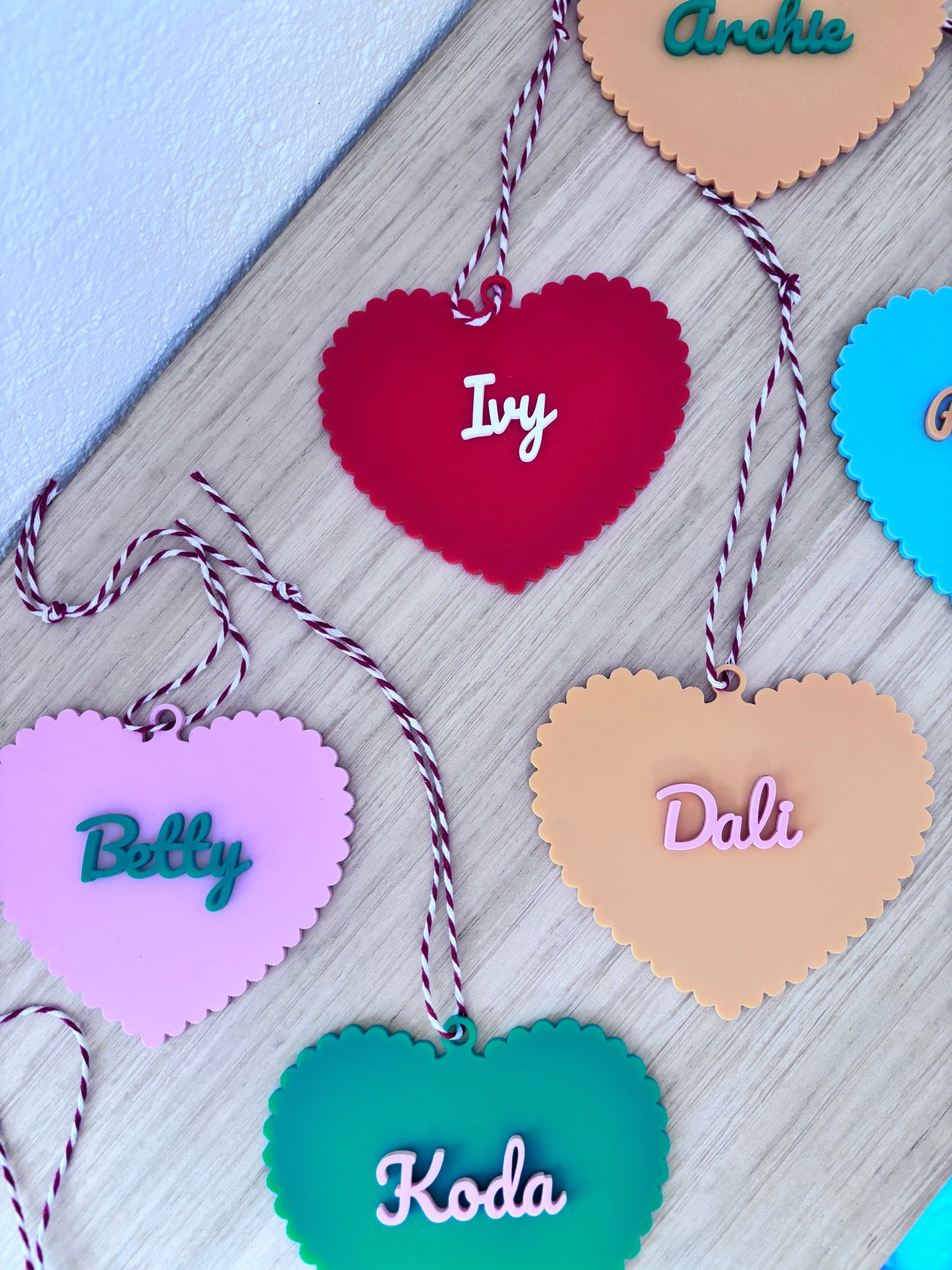 Personalised Acrylic Wavy Love Heart Ornament