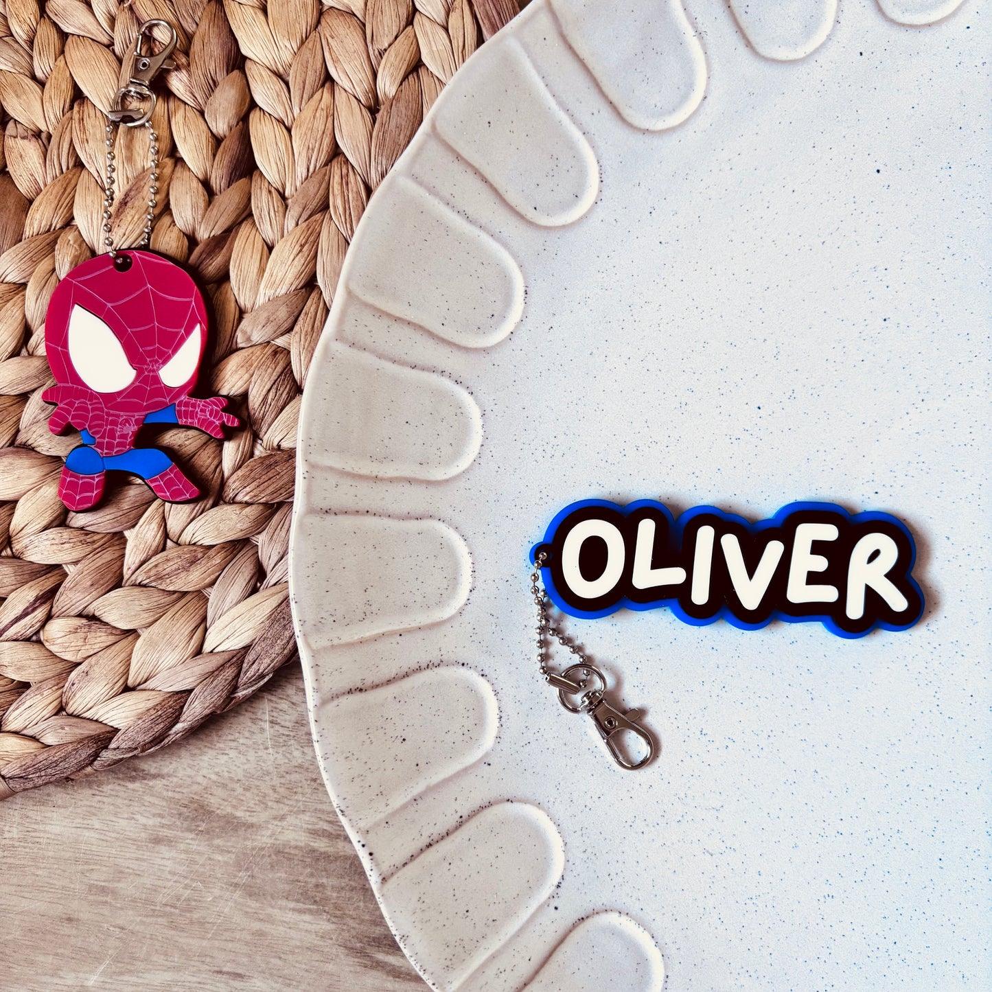 Multi Coloured Kids Name Keyring