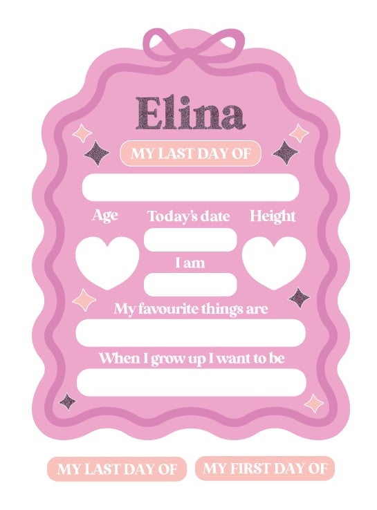 First & Last Day Arch Heart Bow Star Board