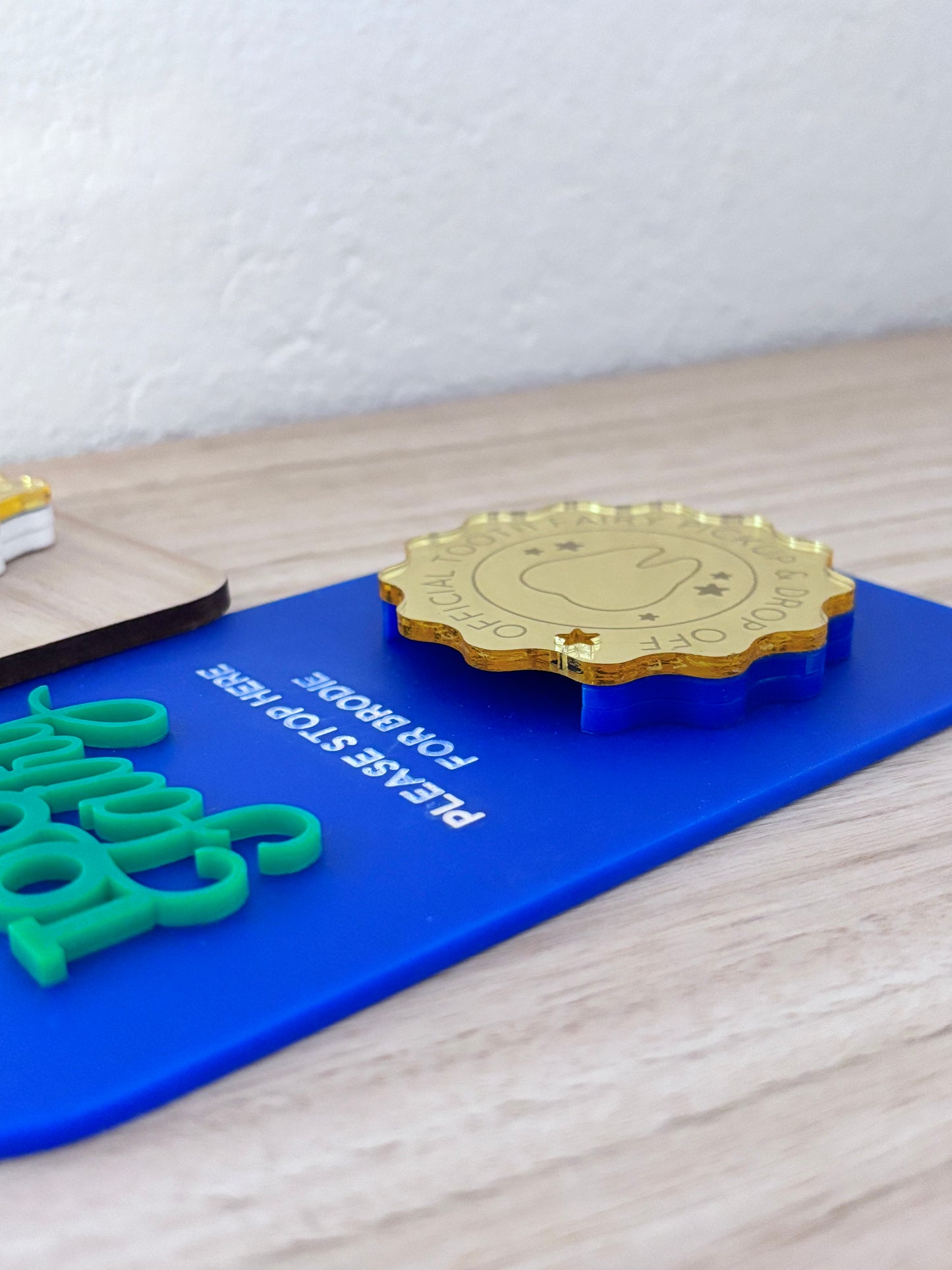 Personalised Coloured Tooth Fairy Pickup & Drop off Door Hanger