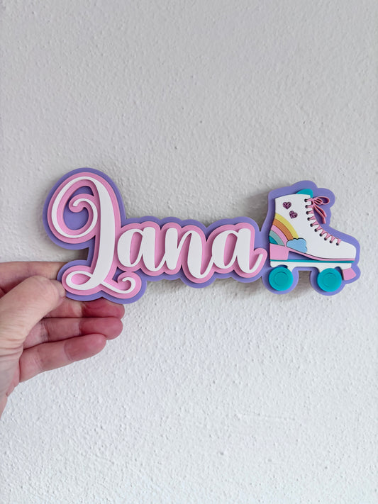 Retro Roller Skate Name Sign