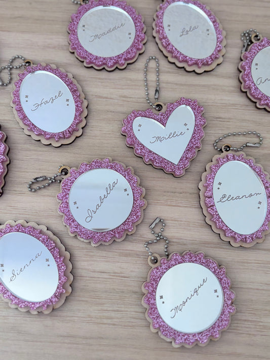 Mini Frill Mirror Keyring