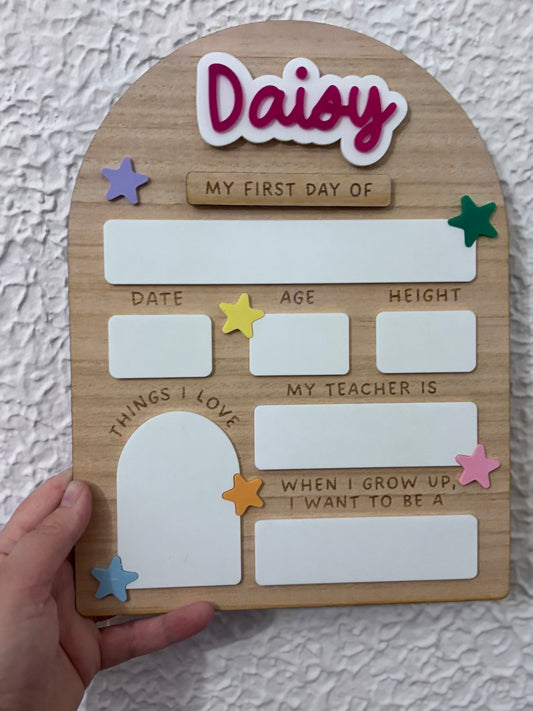 First Last Day of School Star Board