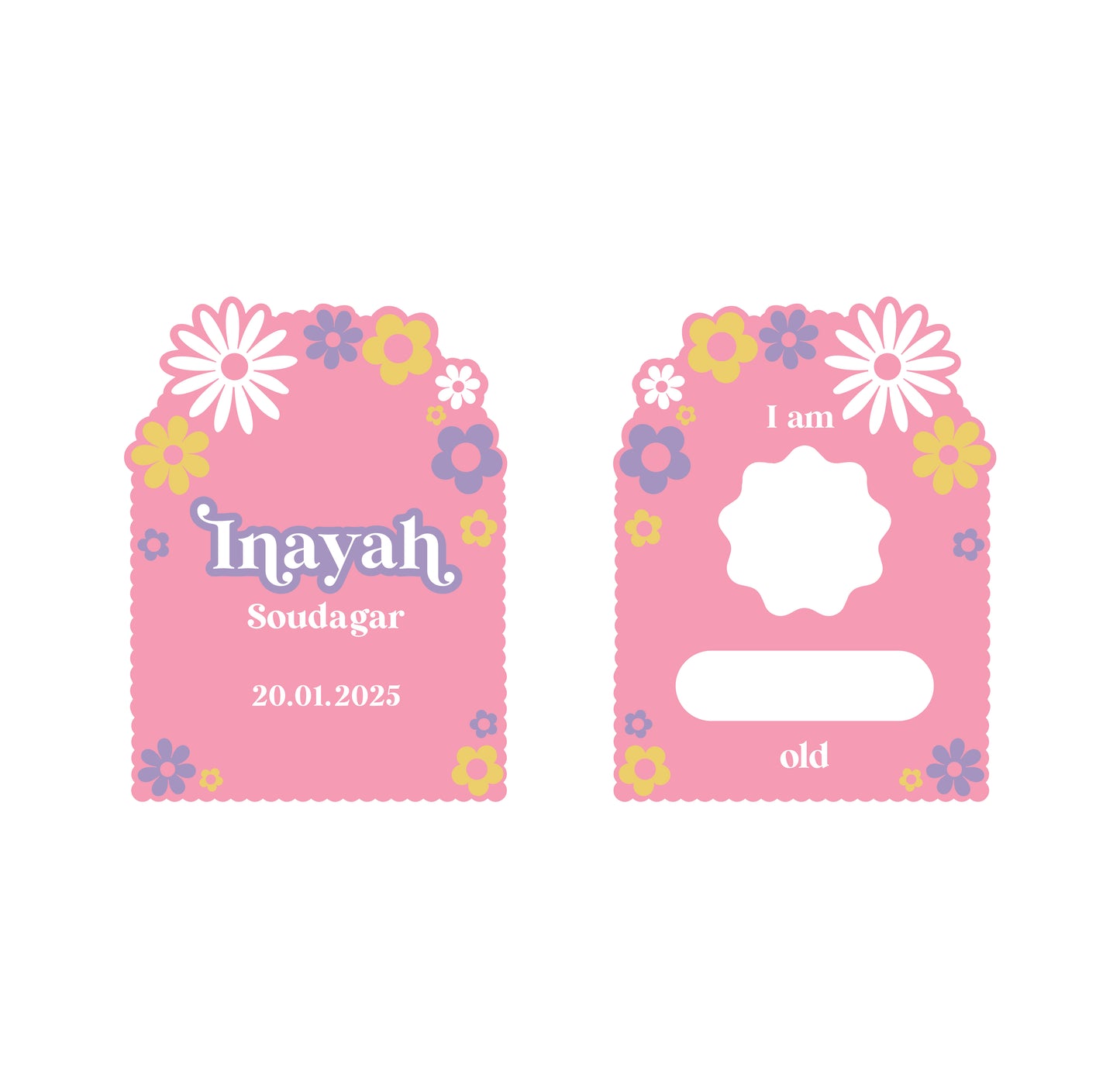 Reversible Birth Announcement/Age Flower Arch Board