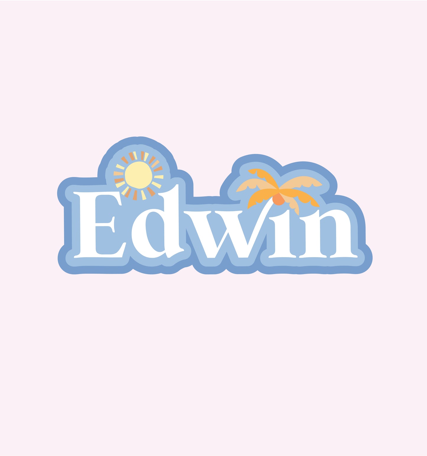 3 Layer Sun & Palm Name Sign