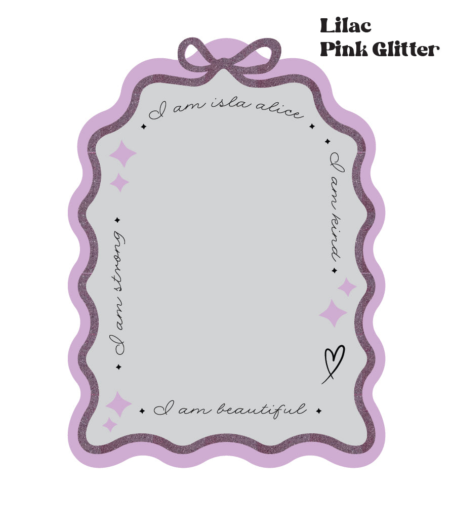 Personalised Affirmation Wavy Bow Arch Mirror
