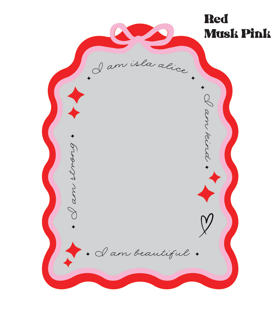 Personalised Affirmation Wavy Bow Arch Mirror