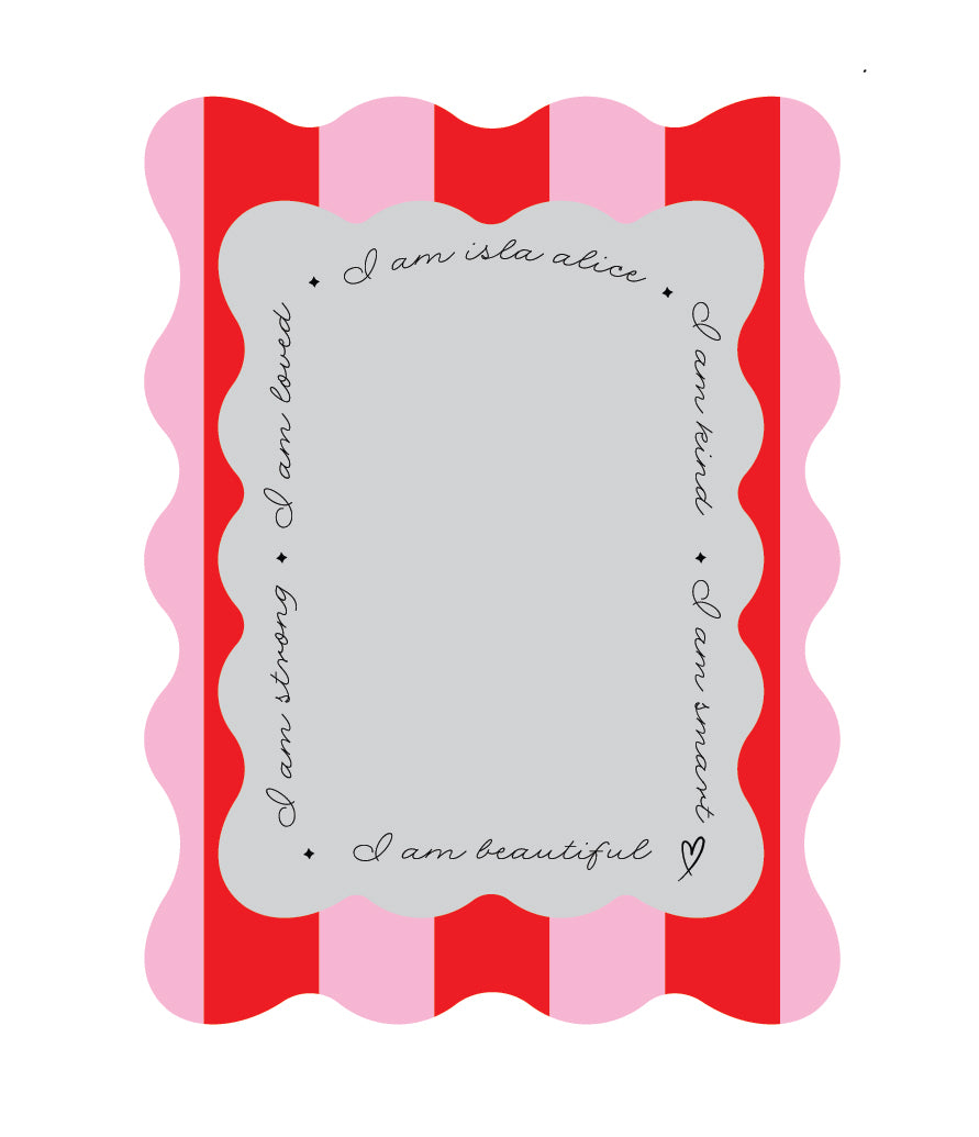 Personalised Affirmation Bold Wavy Stripe Mirror