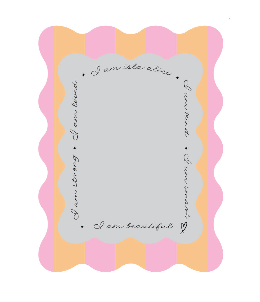 Personalised Affirmation Bold Wavy Stripe Mirror