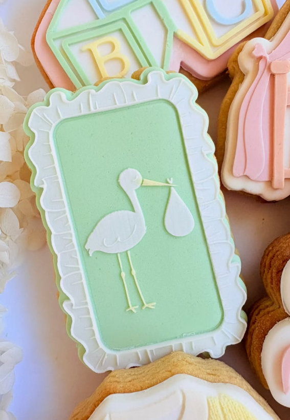 Baby Stork Cookie Stamp & Cutter