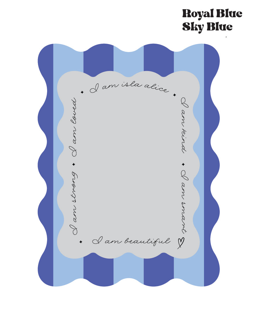 Personalised Affirmation Bold Wavy Stripe Mirror