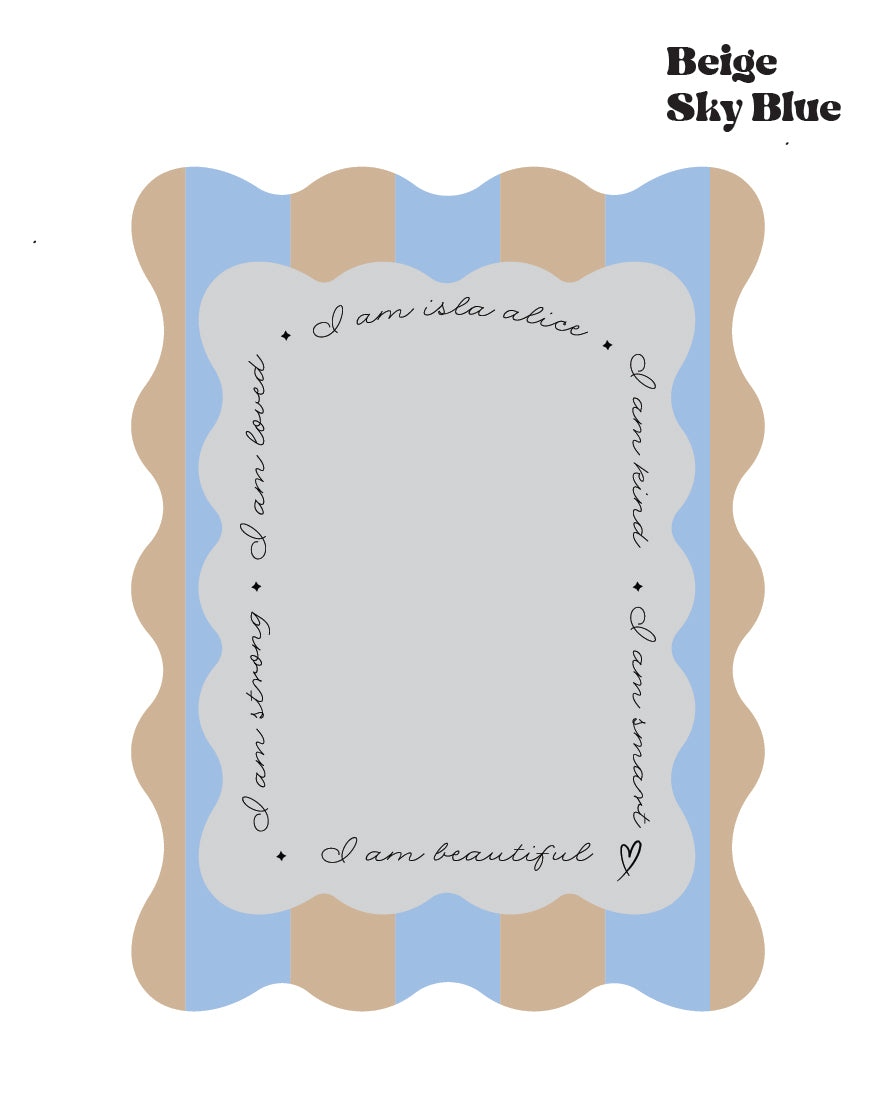 Personalised Affirmation Bold Wavy Stripe Mirror