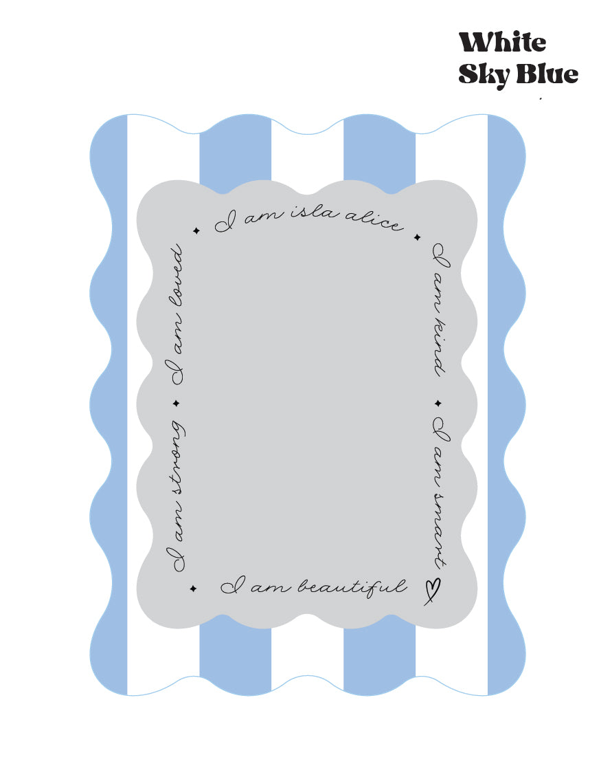 Personalised Affirmation Bold Wavy Stripe Mirror